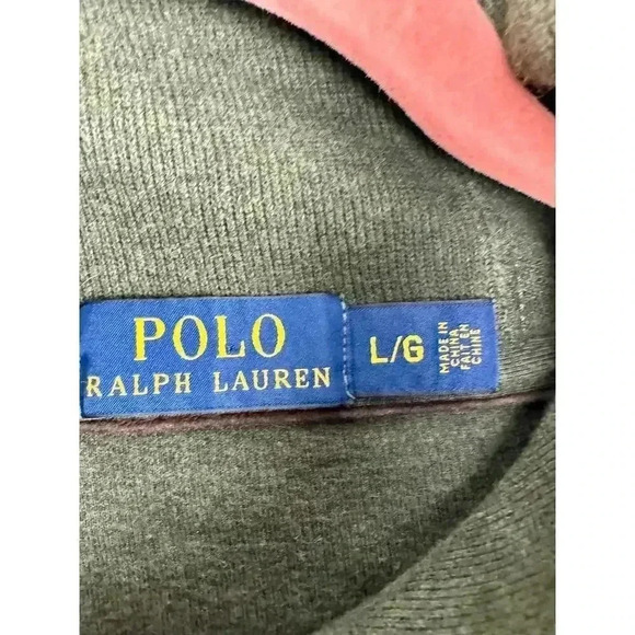 Polo Ralph Lauren Mens Shawl Neck Cotton Sweater Dark Green Size Large - Picture 9 of 10